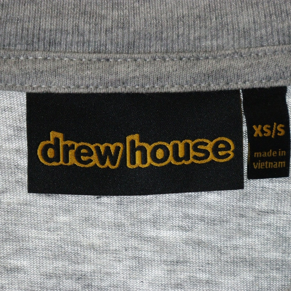 drew house(ドリューハウス) LOGO BOXY TEE フロントロゴプリント ボクシー ビッグシルエット クルーネック半袖Tシャツ カットソー グレー