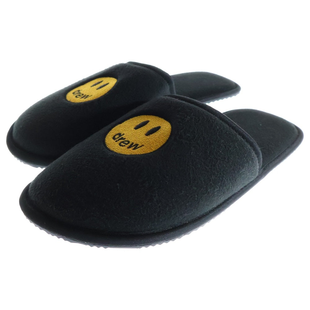 drew house(ドリューハウス) MASCOT HOUSE SLIPPERS マスコット ロゴエンブロイダリー ルームスリッパ サンダル シューズ ブラック