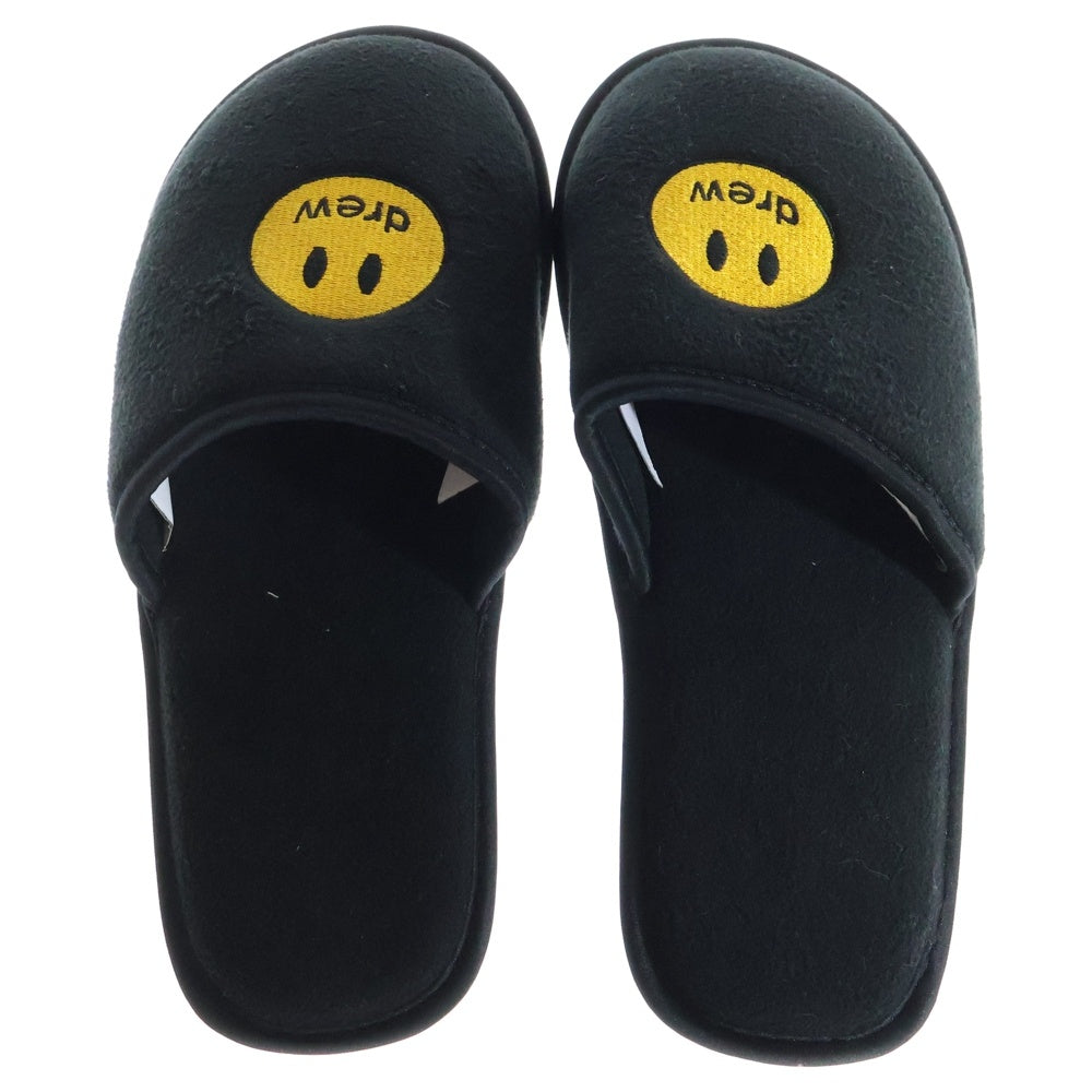 drew house(ドリューハウス) MASCOT HOUSE SLIPPERS マスコット ロゴエンブロイダリー ルームスリッパ サンダル シューズ ブラック