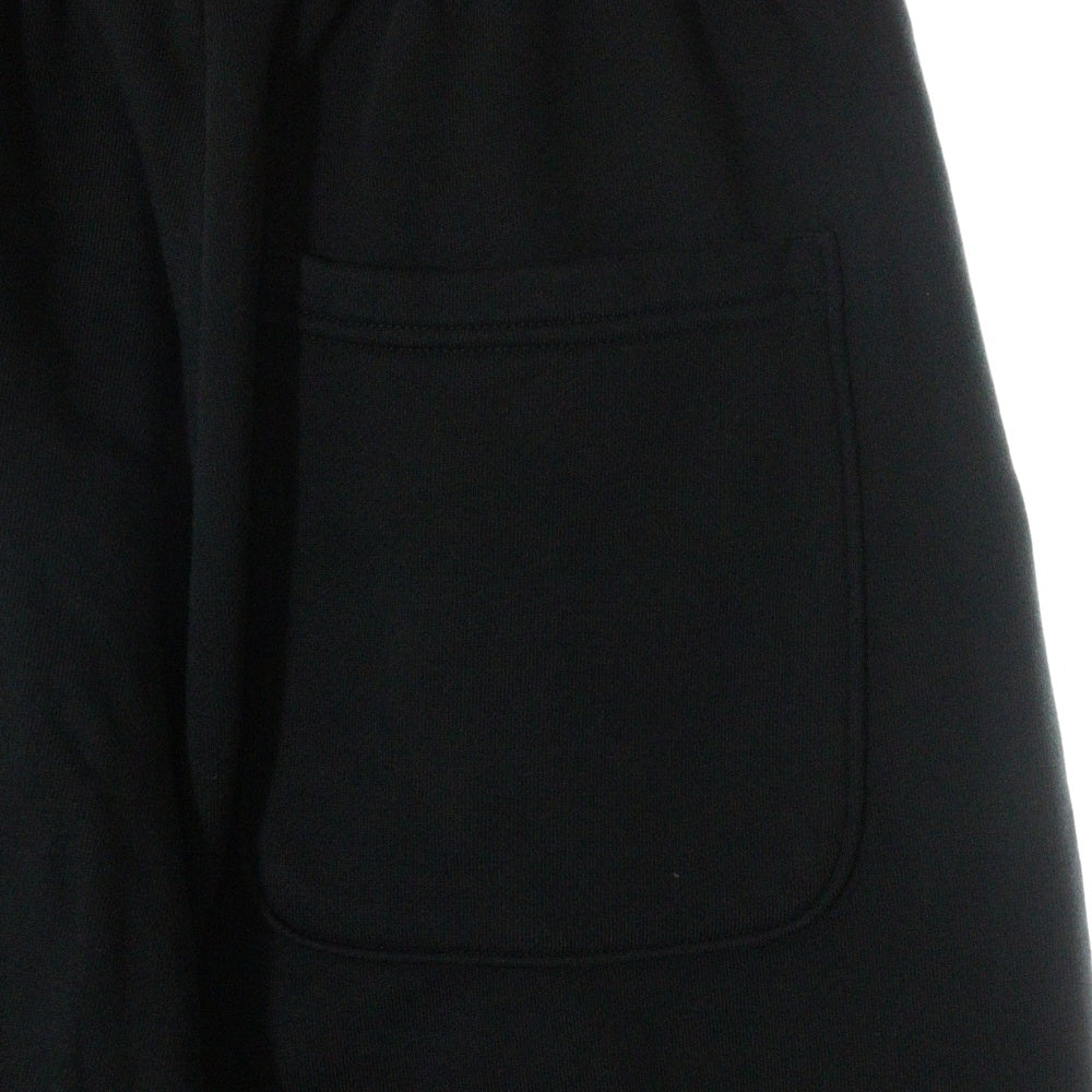 drew house(ドリューハウス) 22AW FIRE SWEATPANT ファイアー ロゴプリント ドローコード カットオフ スウェットパンツ ブラック/レッド