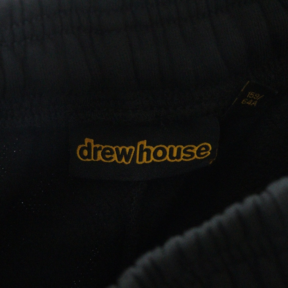 drew house(ドリューハウス) 22AW FIRE SWEATPANT ファイアー ロゴプリント ドローコード カットオフ スウェットパンツ ブラック/レッド