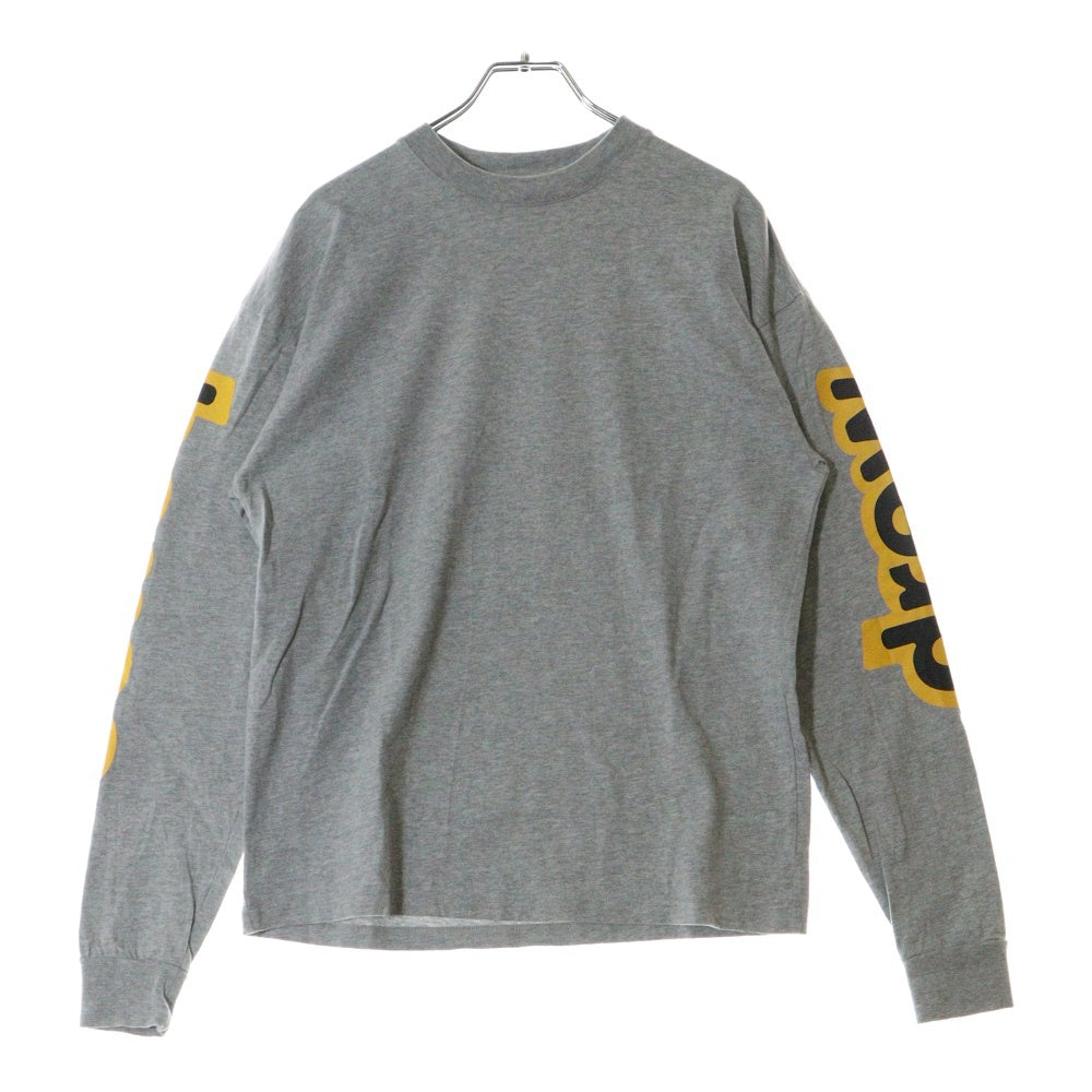 drew house(ドリューハウス) HUG TEE サイドロゴ クルーネック長袖Tシャツ カットソー グレー