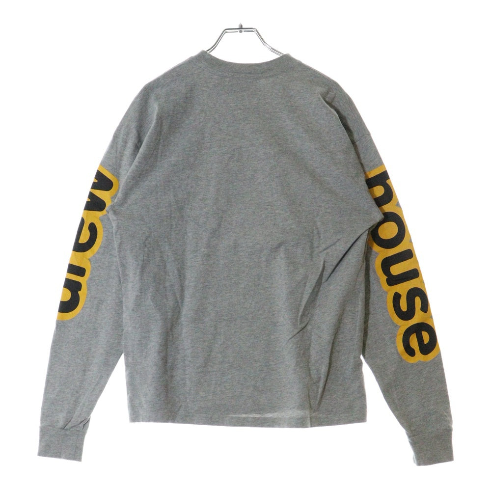 drew house(ドリューハウス) HUG TEE サイドロゴ クルーネック長袖Tシャツ カットソー グレー
