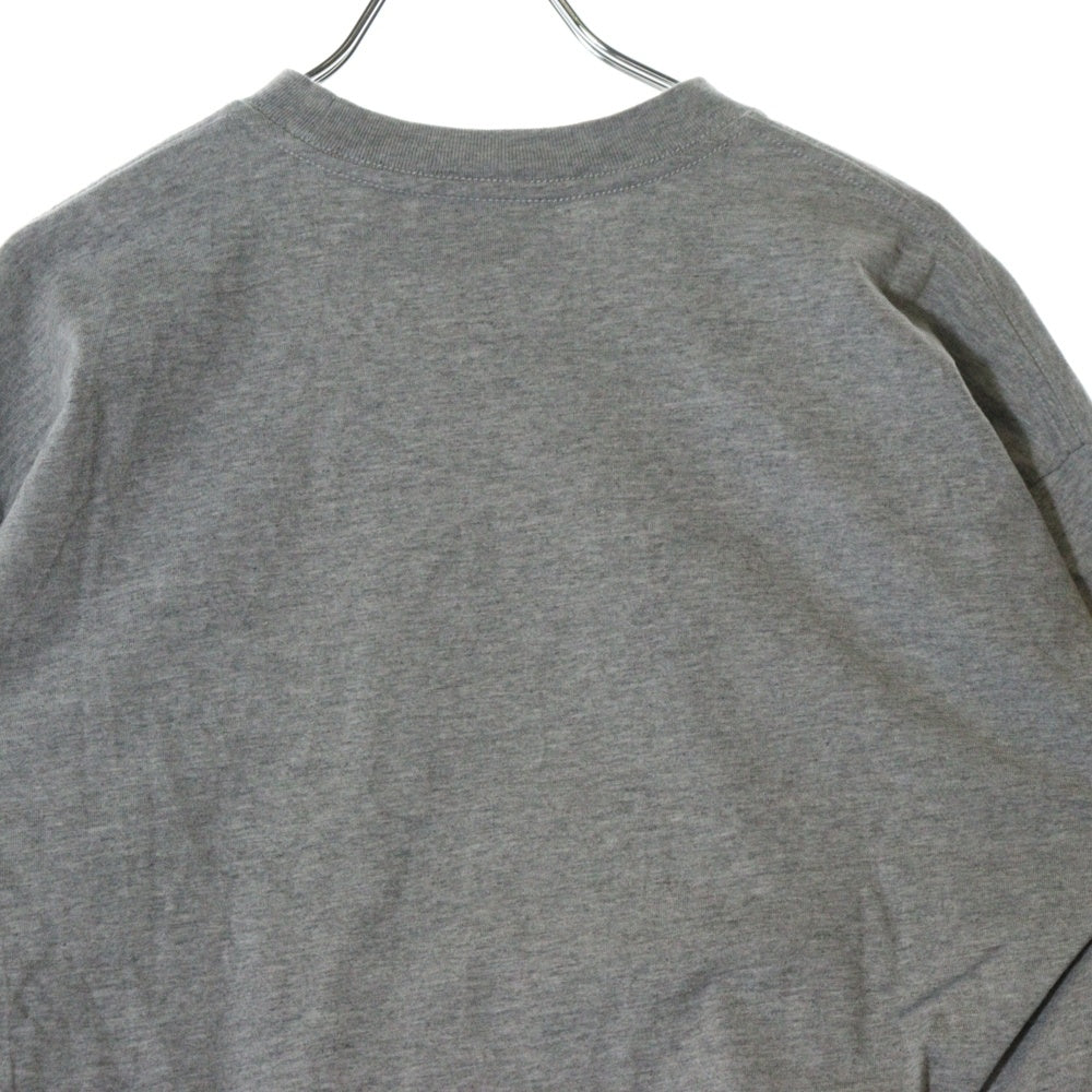 drew house(ドリューハウス) HUG TEE サイドロゴ クルーネック長袖Tシャツ カットソー グレー