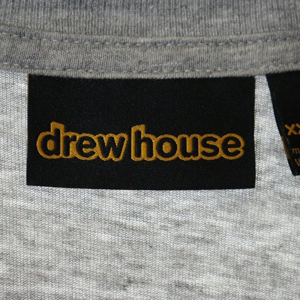 drew house(ドリューハウス) HUG TEE サイドロゴ クルーネック長袖Tシャツ カットソー グレー