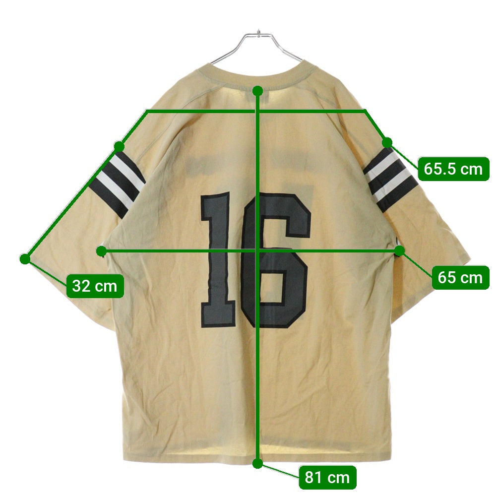 drew house(ドリューハウス) AWAY JERSEY アウェイ ナンバープリント ビッグシルエット Vネック半袖Tシャツ カットソー ベージュ