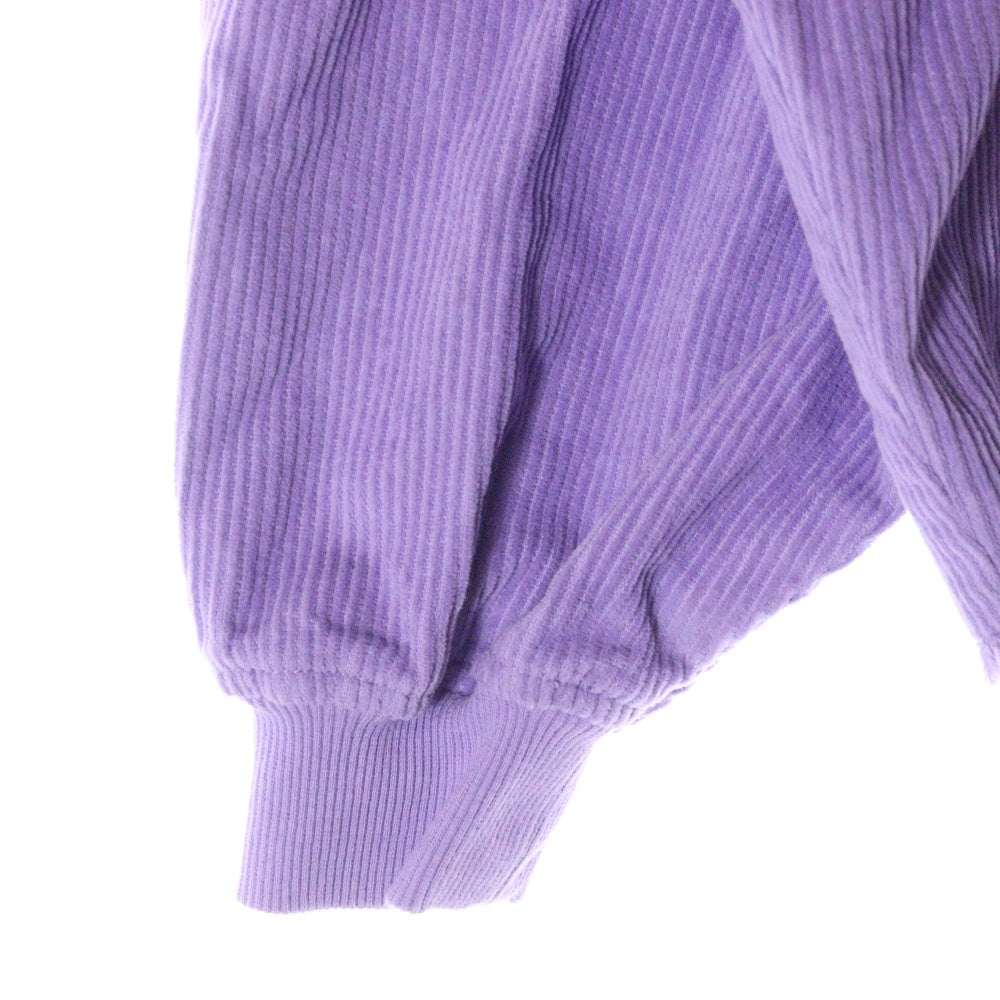 drew house(ドリューハウス) CORDUROY HOODIE ハートロゴ カットオフ コーデュロイ プルオーバーパーカー フーディ パープル