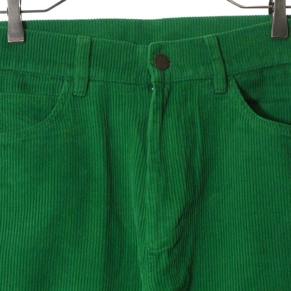 drew house(ドリューハウス) CORDUROY CARPENTER PANTS バックポケット ロゴエンブロイダリー カーペンター カットオフ コーデュロイパンツ グリーン