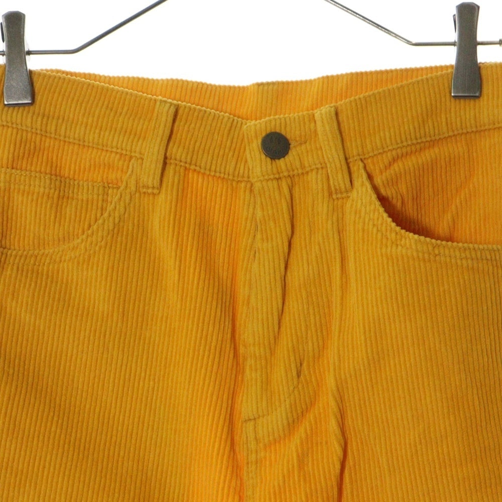 drew house(ドリューハウス) CORDUROY CARPENTER PANTS バックポケット ロゴエンブロイダリー カーペンター カットオフ コーデュロイパンツ イエロー