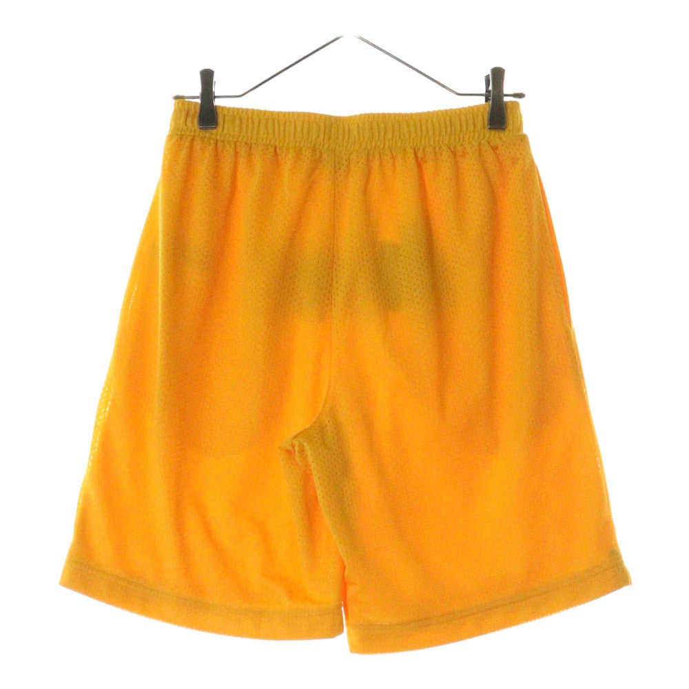 drew house(ドリューハウス) メッシュ ロゴプリント ドローコード ハーフパンツ ショーツ イエロー