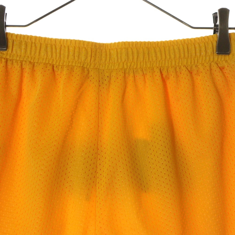 drew house(ドリューハウス) メッシュ ロゴプリント ドローコード ハーフパンツ ショーツ イエロー