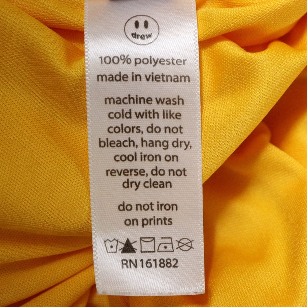 drew house(ドリューハウス) メッシュ ロゴプリント ドローコード ハーフパンツ ショーツ イエロー