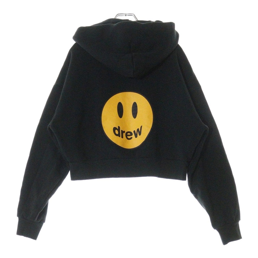 drew house(ドリューハウス) CROPPED ZIP HOODIE ロゴ クロップド丈 ジップアップフーディ パーカー ブラック
