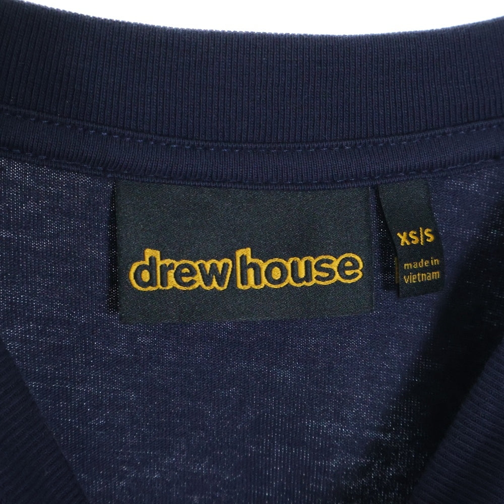 drew house(ドリューハウス) SWEET BOXY T-SHIRT スウィート ハミングバード フロントプリント クルーネック半袖Tシャツ カットソー ネイビー