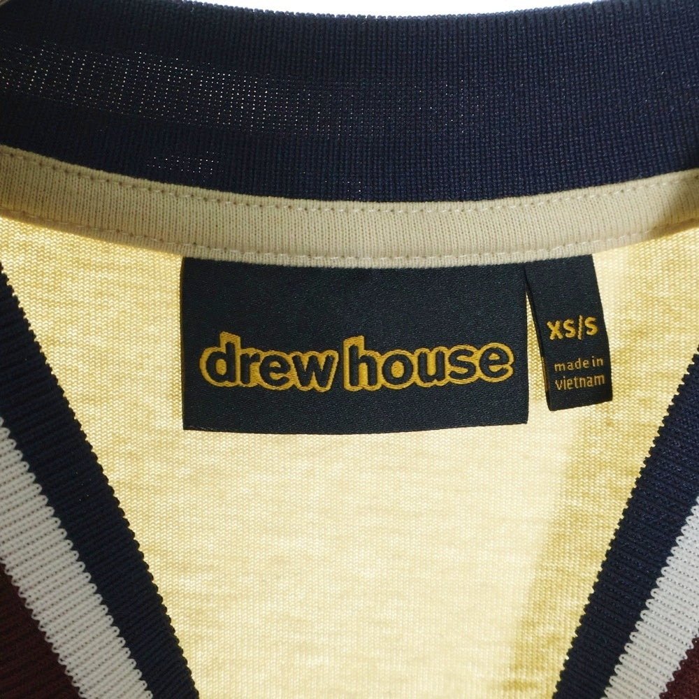 drew house(ドリューハウス) ロゴ刺繍 クルーネック半袖Tシャツ ゲームシャツ カットソー ベージュ