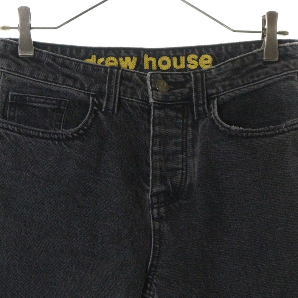 drew house(ドリューハウス) エンボレスロゴ ダメージ加工 クラッシュドデニムパンツ スキニー グレー