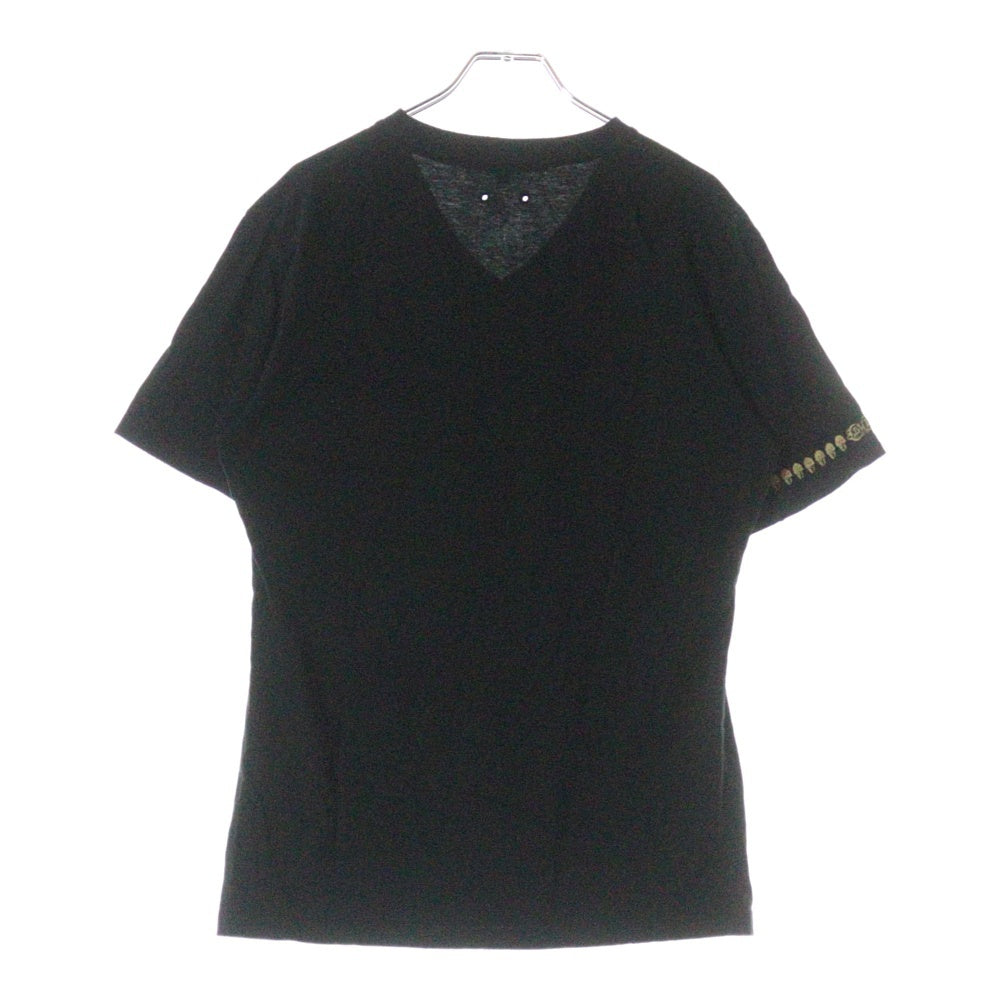 Bill Wall Leather/BWL(ビルウォールレザー) ラインストーン付き Vネック半袖カットソー Tシャツ ブラック MTS0108AW