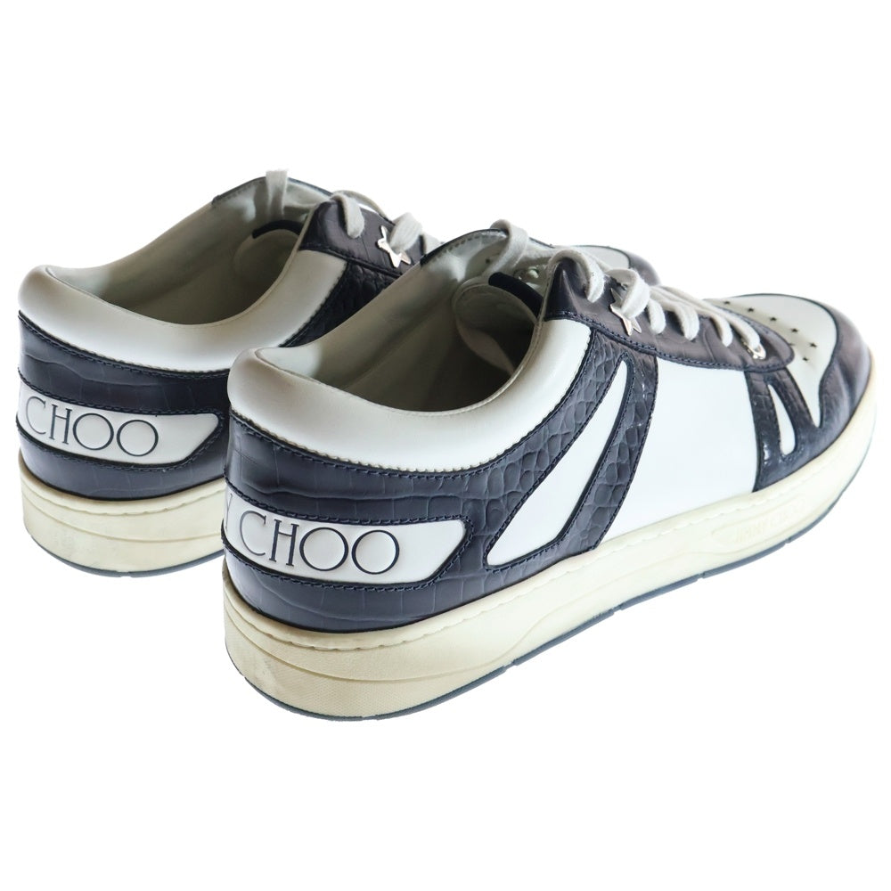 JIMMY CHOO(ジミーチュウ) HAWAII ハワイ クロコ型押し ローカットスニーカー ネイビー/ホワイト