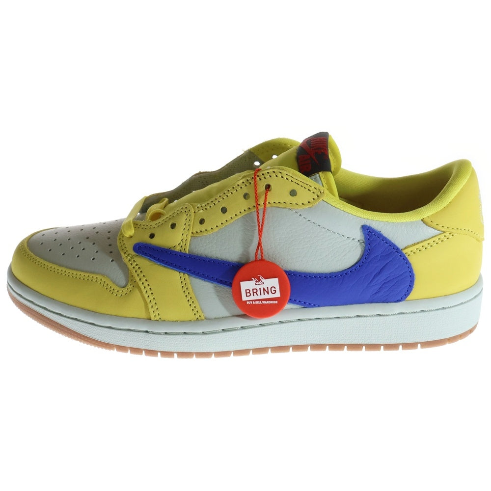NIKE(ナイキ) ×TRAVIS SCOTT WMNS AIR JORDAN 1 RETRO LOW OG CANAR ウィメンズ エアジョーダン1 カナリー ローカットスニーカー イエロー US8.5/25.5cm DZ4137-700