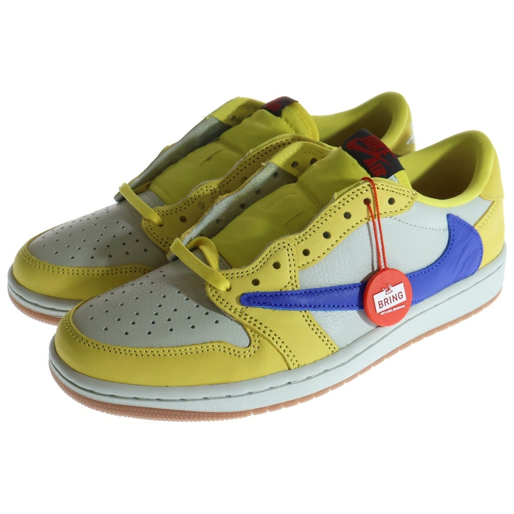 NIKE(ナイキ) ×TRAVIS SCOTT WMNS AIR JORDAN 1 RETRO LOW OG CANAR ウィメンズ エアジョーダン1 カナリー ローカットスニーカー イエロー US8.5/25.5cm DZ4137-700