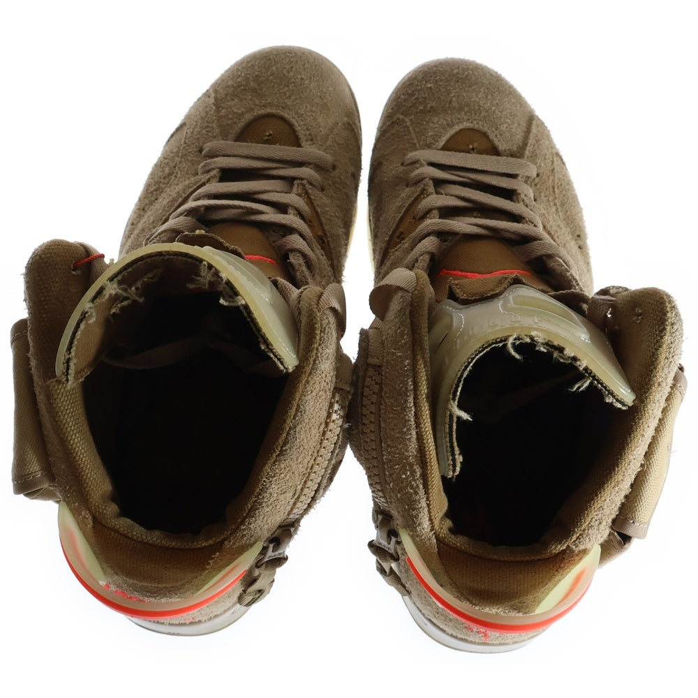 NIKE(ナイキ) ×TRAVIS SCOTT AIR JORDAN 6 RETRO SP BRITISH KAHKI トラヴィススコット エアジョーダン6 レトロ ハイカットスニーカー ベージュ US9/27cm DH0690-200
