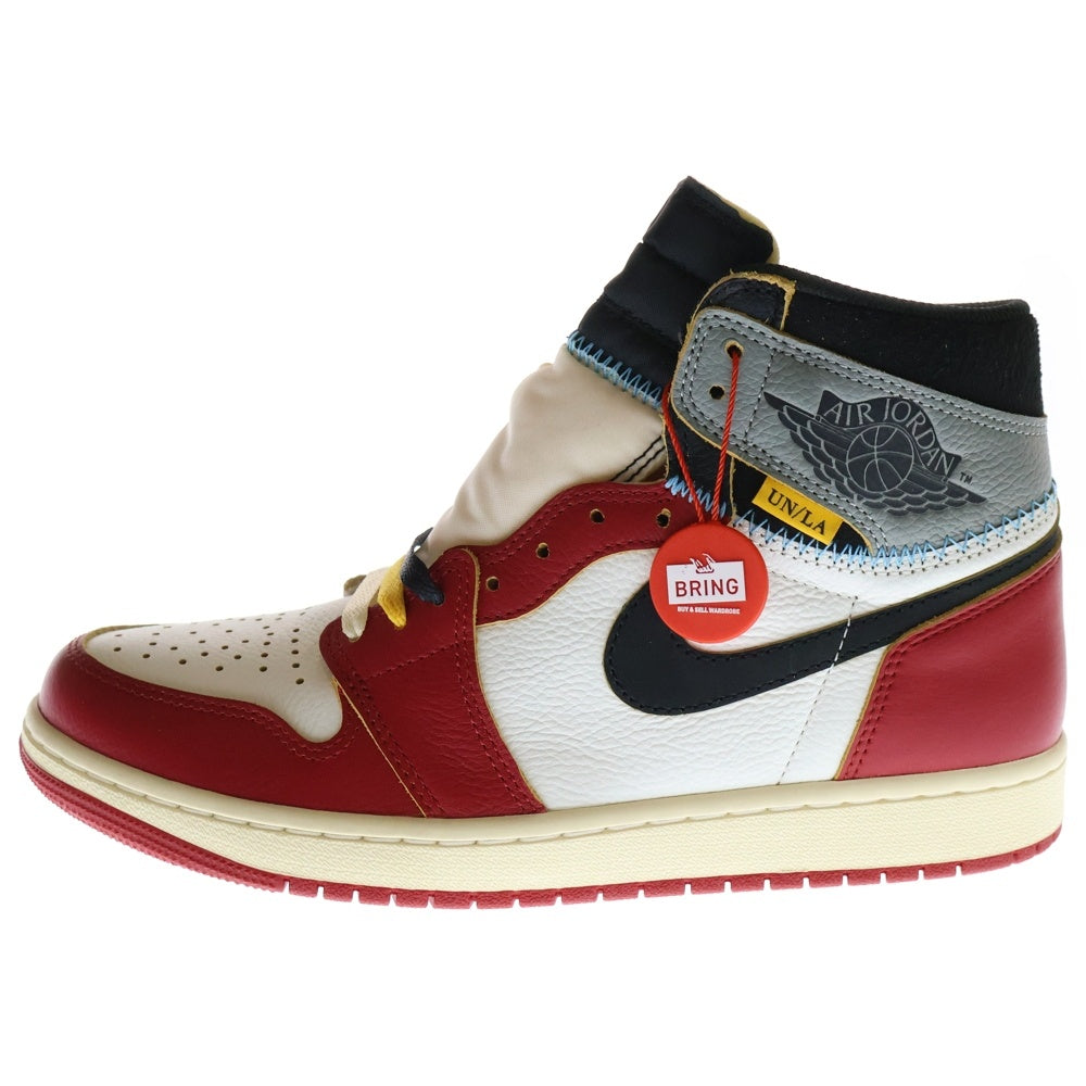 NIKE(ナイキ) ×UNION AIR JORDAN 1 RETRO HIGH OG CHICAGO ユニオン エアジョーダン1 シカゴ ハイカットスニーカー ホワイト/レッド US9.5/27.5cm HV8563-600