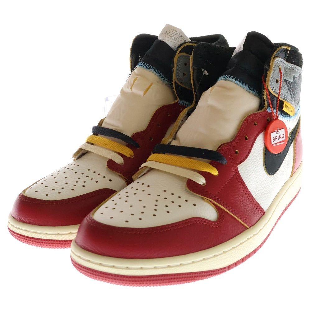NIKE(ナイキ) ×UNION AIR JORDAN 1 RETRO HIGH OG CHICAGO ユニオン エアジョーダン1 シカゴ ハイカットスニーカー ホワイト/レッド US9.5/27.5cm HV8563-600