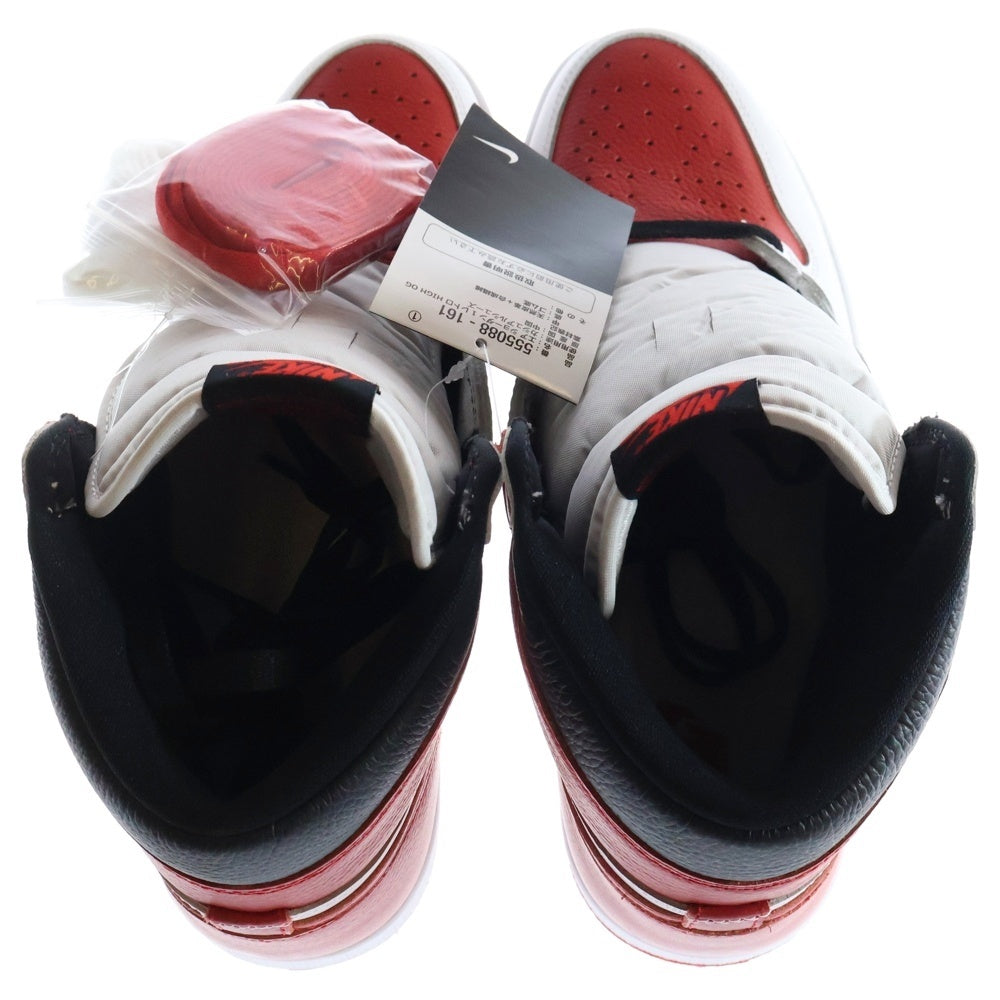 NIKE(ナイキ) AIR JORDAN 1 RETRO HIGH OG HERITAGE エアジョーダン1 レトロ ヘリテージ ハイカットスニーカー ホワイト/レッド US9.5/27.5cm 555088-161