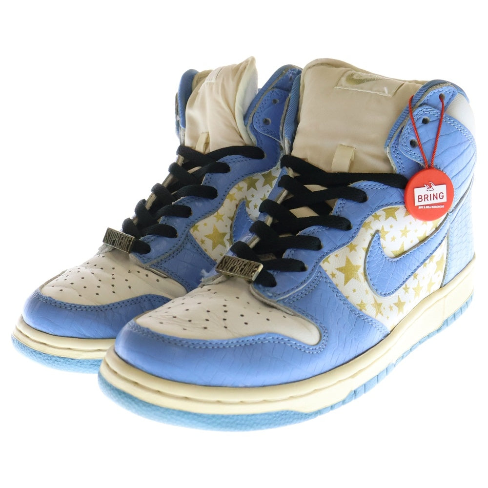 NIKE SB(ナイキエスビー) 03SS【観賞用 2003年製】 ×SUPREME DUNK HIGH PRO BLUE STARS シュプリーム ダンク プロ ブルースターズ ハイカットスニーカー US10/28cm 307385-141