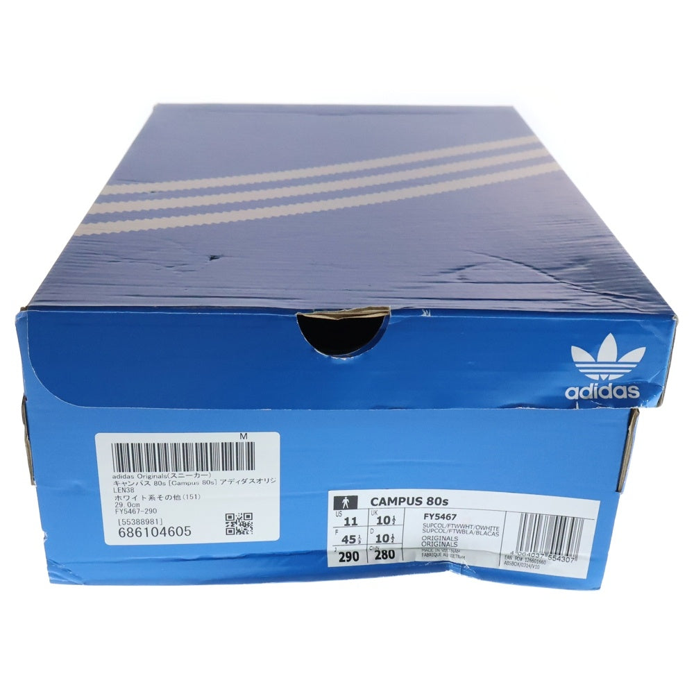 adidas(アディダス) CAMPUS 80S キャンパス サイドライン ローカットシューズ ホワイト US11/29cm FY5467