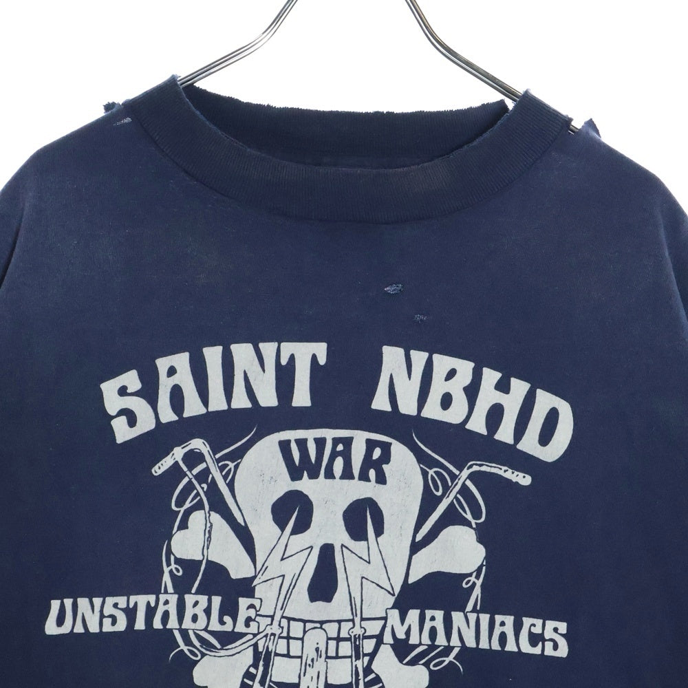 SAINT MICHAEL(セントマイケル) 25SS ×NEIGHBORHOOD STHD S/S TEE ネイバーフッド クルーネック半袖Tシャツカットソー ネイビー SM-HR3-0000-C71