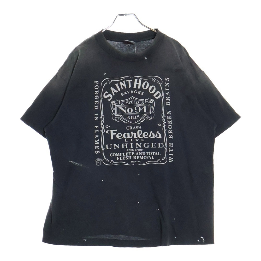 SAINT MICHAEL(セントマイケル) 25SS ×NEIGHBORHOOD S/S TEE ネイバーフッド クルーネック 半袖Tシャツカットソー チャコールグレー SM-HR3-0000-C70