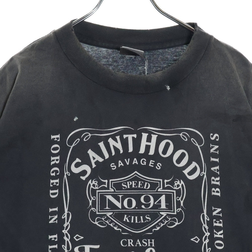 SAINT MICHAEL(セントマイケル) 25SS ×NEIGHBORHOOD S/S TEE ネイバーフッド クルーネック 半袖Tシャツカットソー チャコールグレー SM-HR3-0000-C70