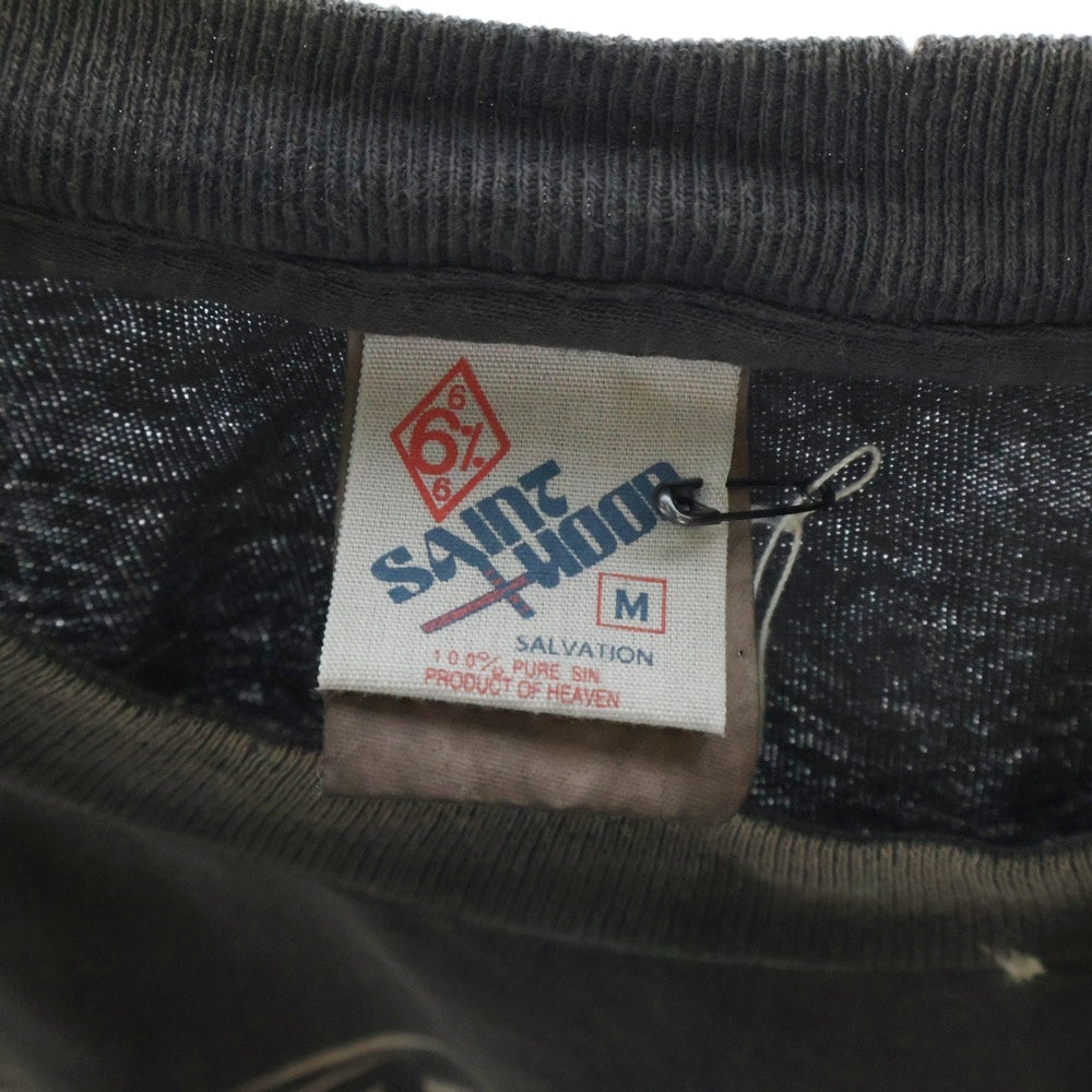 SAINT MICHAEL(セントマイケル) 25SS ×NEIGHBORHOOD S/S TEE ネイバーフッド クルーネック 半袖Tシャツカットソー チャコールグレー SM-HR3-0000-C70