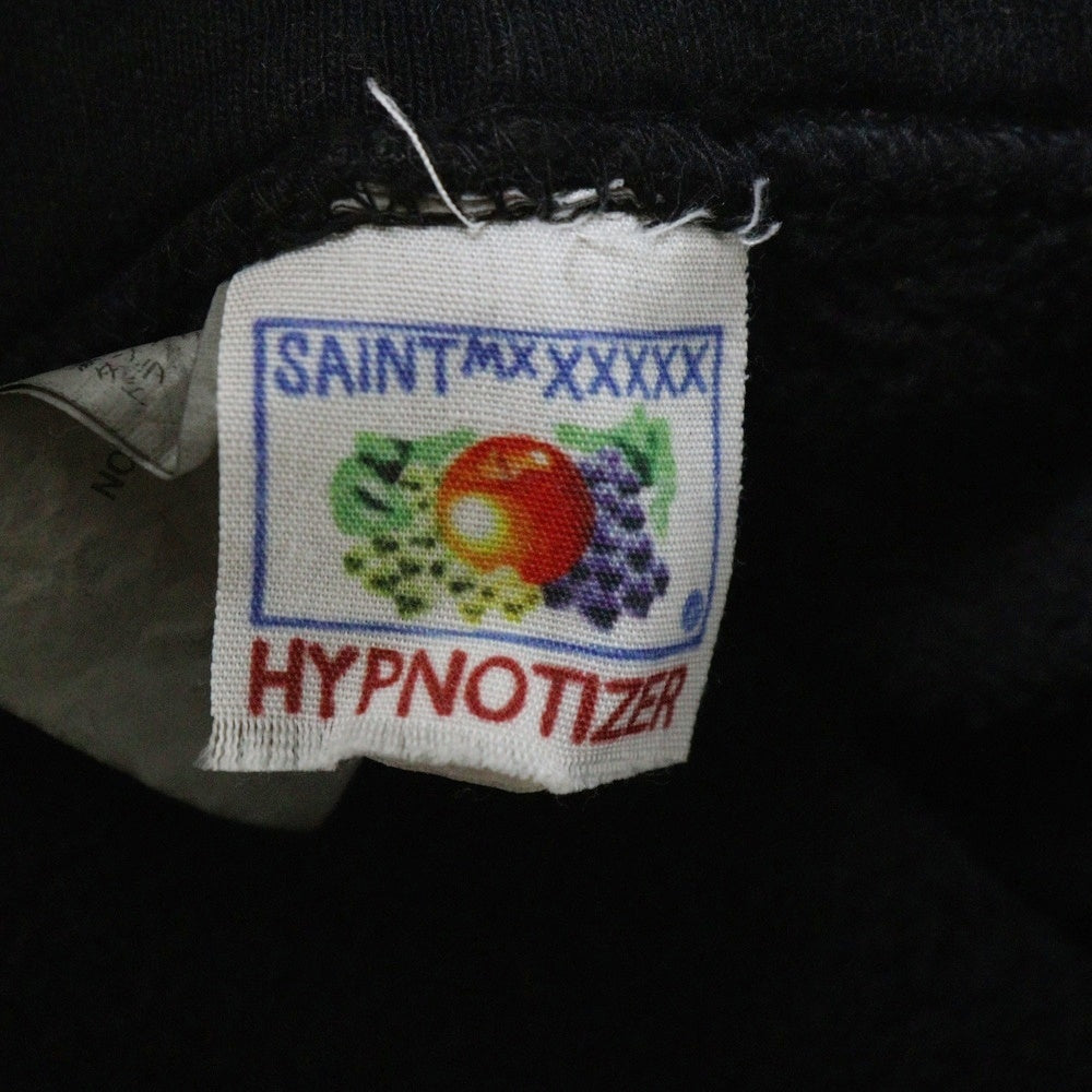 SAINT MICHAEL(セントマイケル) 24AW RIBON SAINT HOODIE ロゴプリント スウェット プルオーバーパーカー ブラック SM-YS1-0000-039