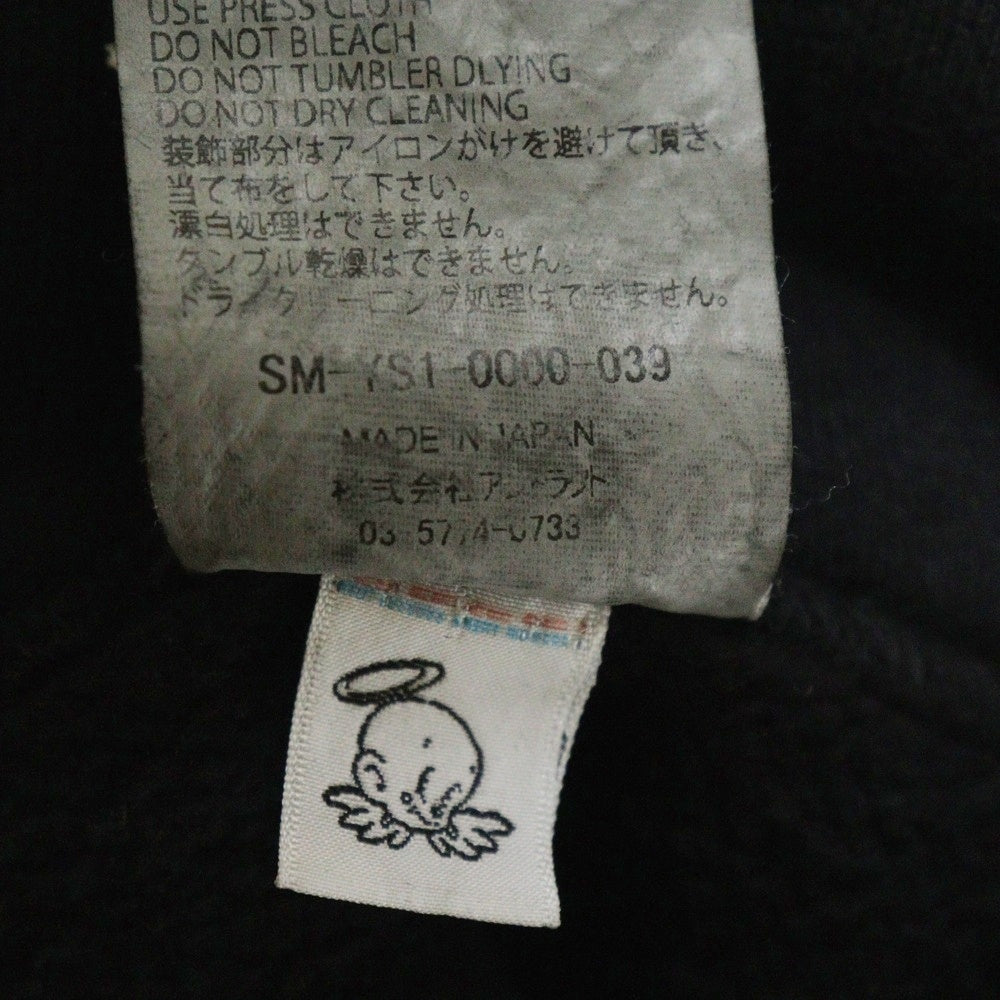 SAINT MICHAEL(セントマイケル) 24AW RIBON SAINT HOODIE ロゴプリント スウェット プルオーバーパーカー ブラック SM-YS1-0000-039
