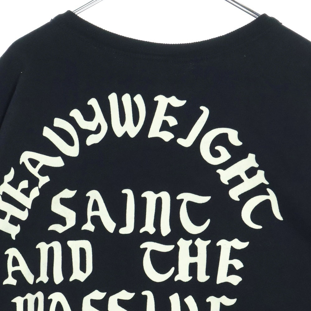 SAINT MICHAEL(セントマイケル) 24AW IT S SAINT/BLAC フェルトロゴ クルーネックスウェット ブラック SM-YS1-0000-028