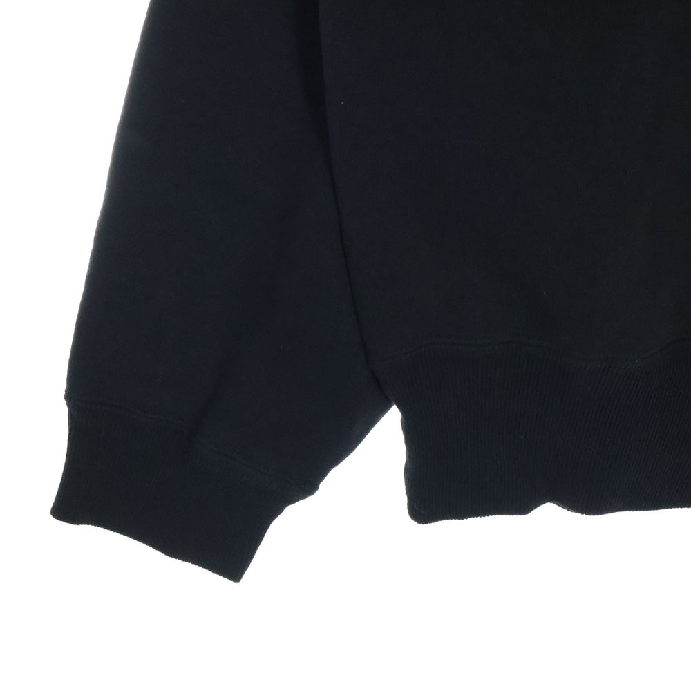 SAINT MICHAEL(セントマイケル) 24AW IT S SAINT/BLAC フェルトロゴ クルーネックスウェット ブラック SM-YS1-0000-028