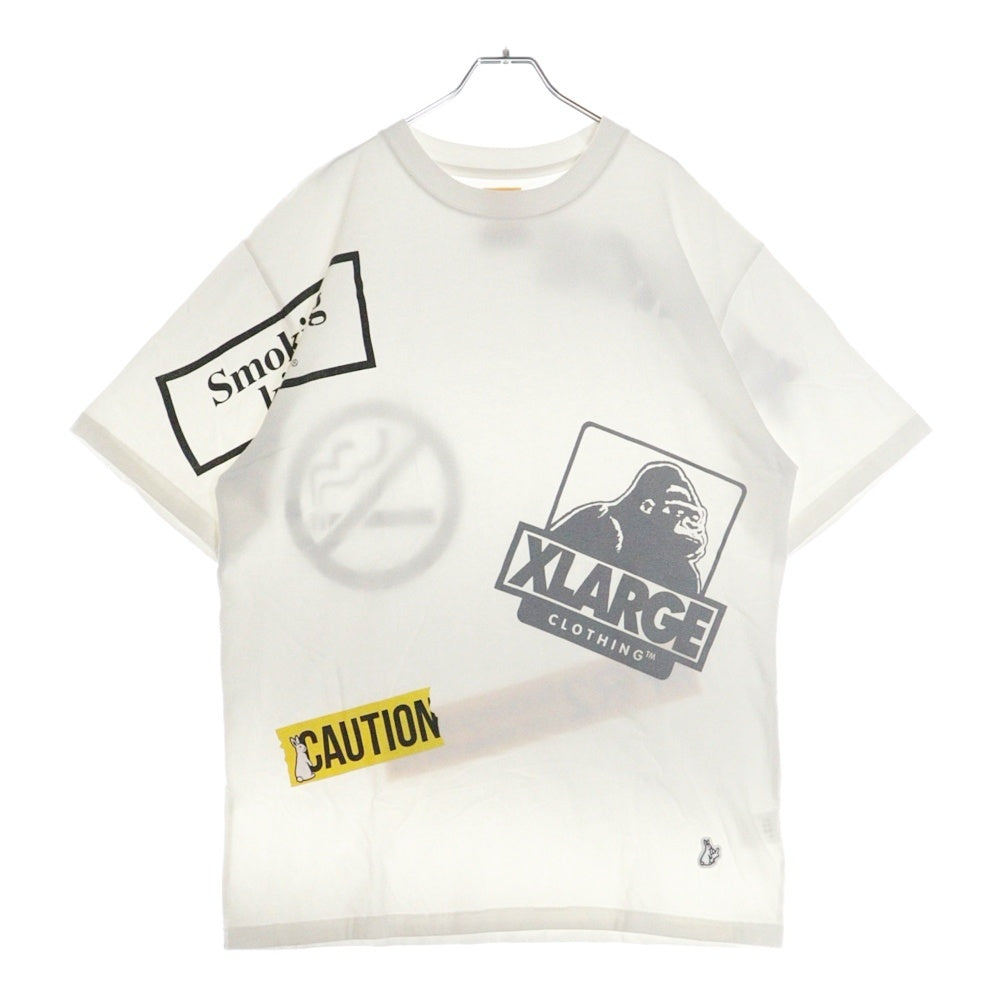 FR2(エフアールツー) ×XLARGE 両面ロゴプリント クルーネック半袖Tシャツ カットソー ホワイト FRC1106