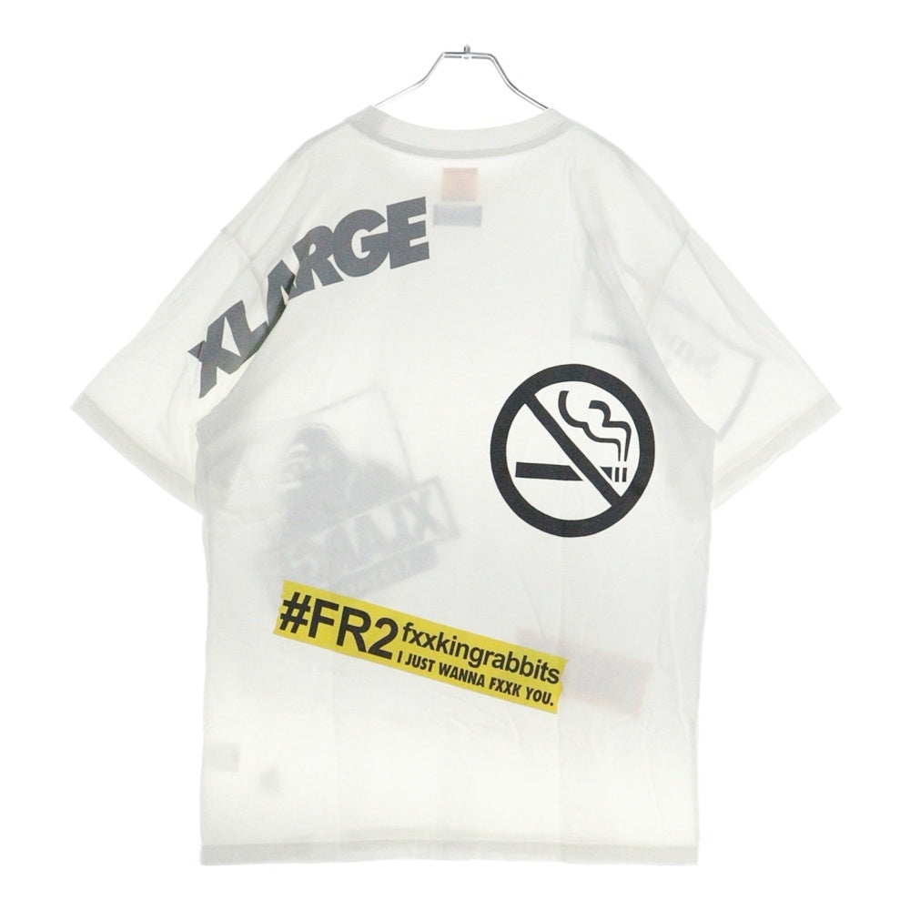 FR2(エフアールツー) ×XLARGE 両面ロゴプリント クルーネック半袖Tシャツ カットソー ホワイト FRC1106