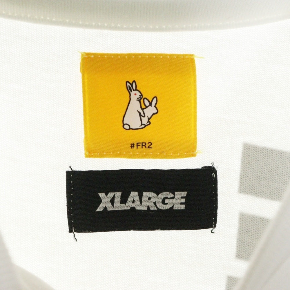 FR2(エフアールツー) ×XLARGE 両面ロゴプリント クルーネック半袖Tシャツ カットソー ホワイト FRC1106