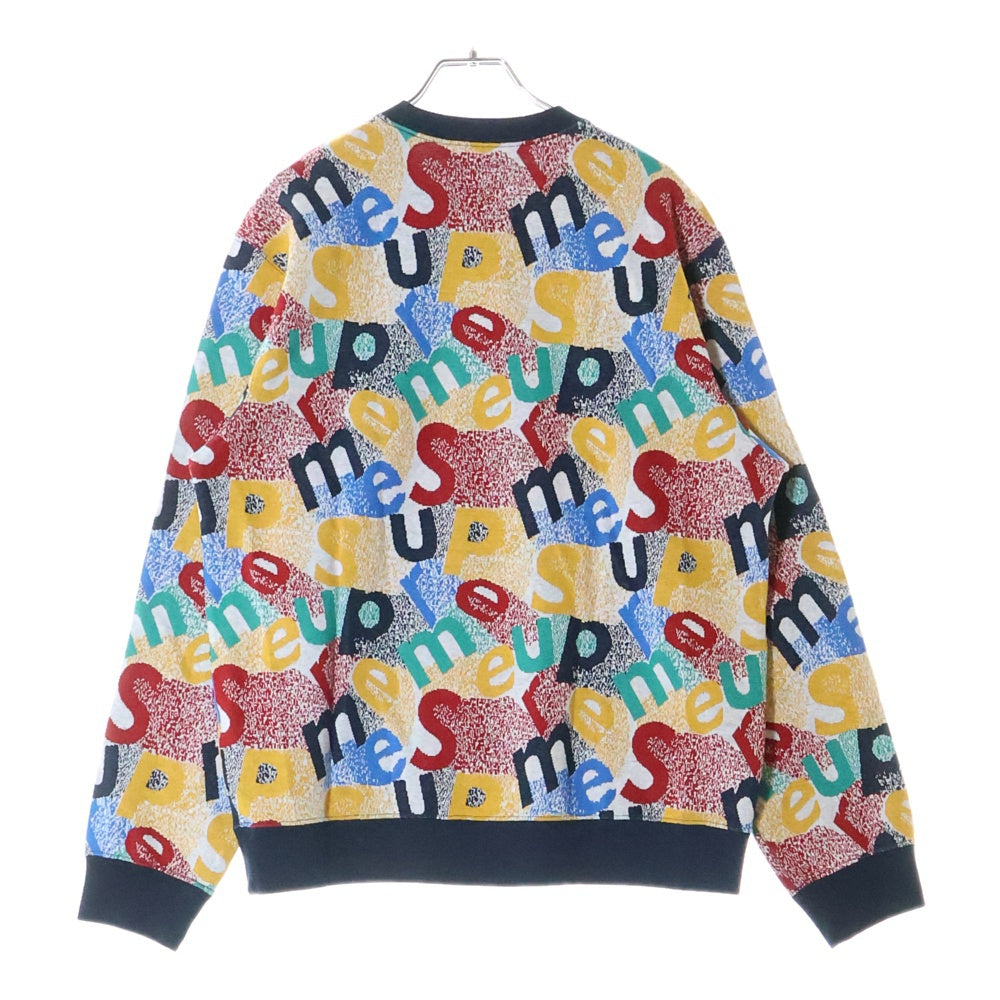 SUPREME(シュプリーム) 19AW Scatter Text Crewneck スキャターテキストクルーネックセーター 総柄ロゴコットンニット マルチ