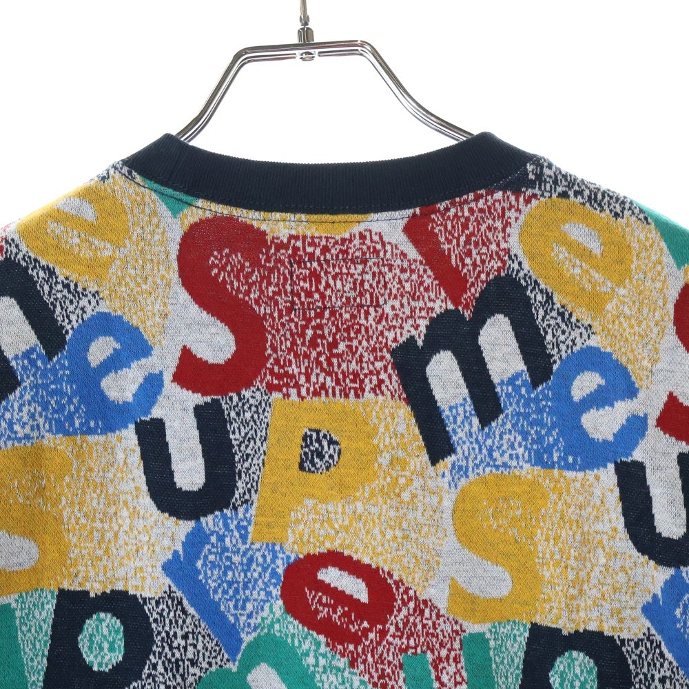SUPREME(シュプリーム) 19AW Scatter Text Crewneck スキャターテキストクルーネックセーター 総柄ロゴコットンニット マルチ