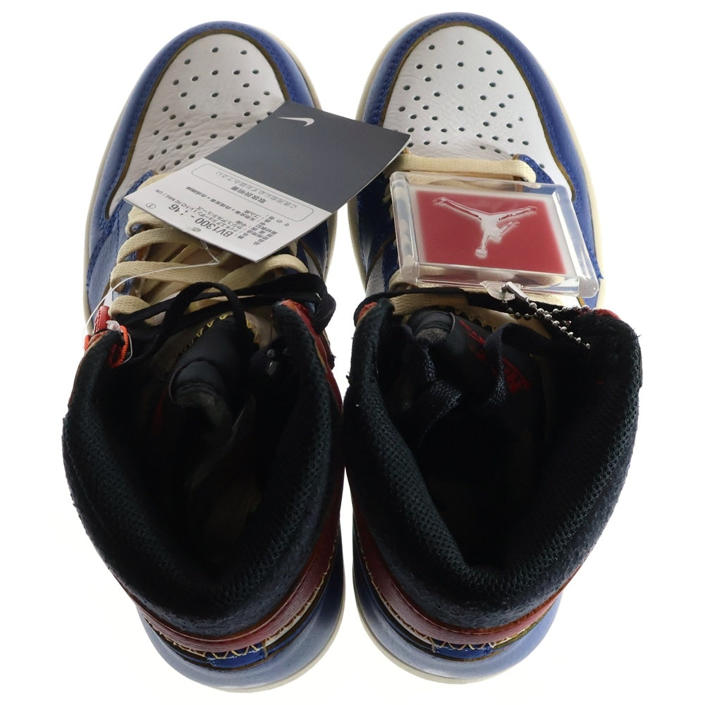 NIKE(ナイキ) ×UNION AIR JORDAN 1 RETRO HI NRG ユニオン エアジョーダン1 レトロ ハイカットスニーカー ホワイト/ブルー/レッド US5.5/24cm BV1300-146