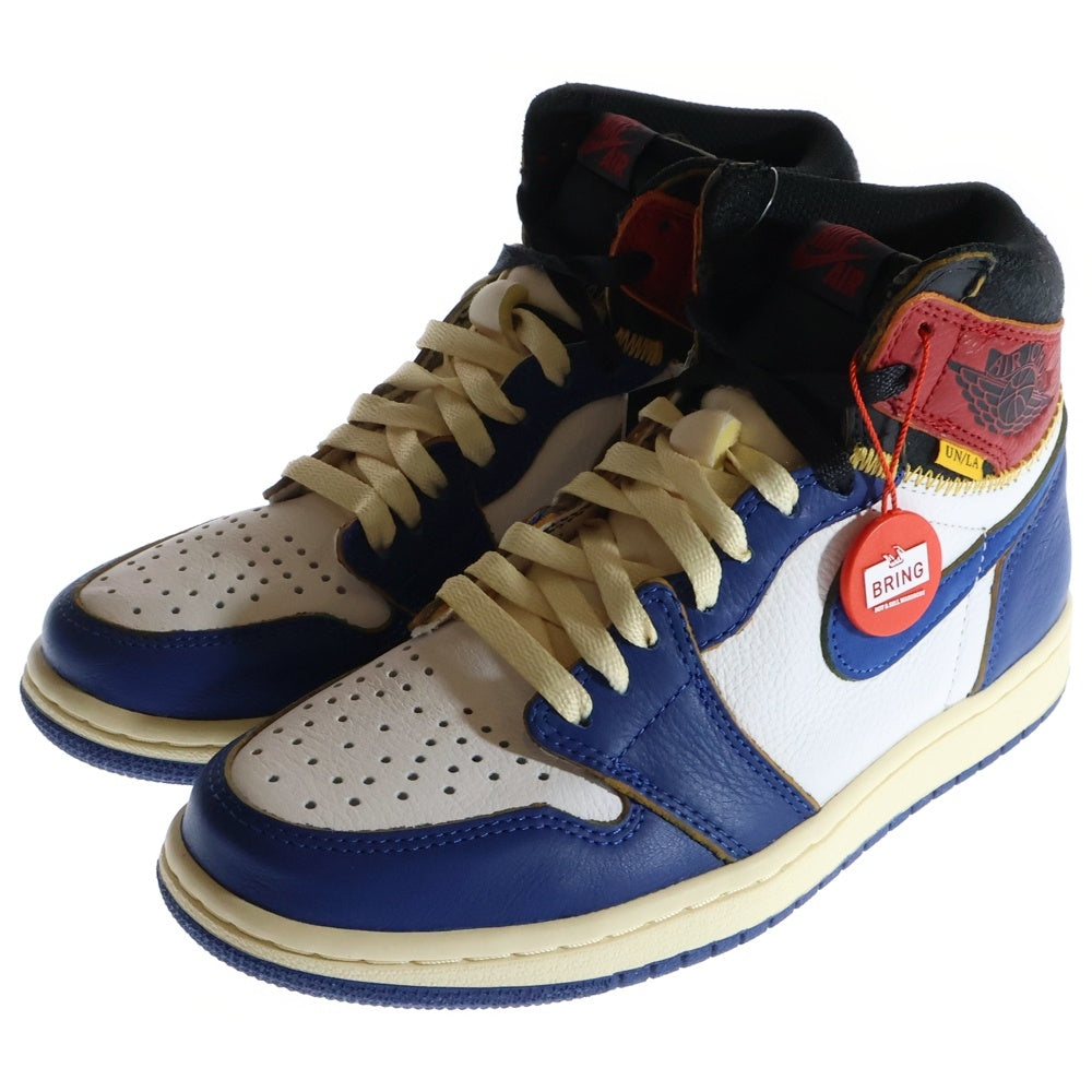NIKE(ナイキ) ×UNION AIR JORDAN 1 RETRO HI NRG ユニオン エアジョーダン1 レトロ ハイカットスニーカー ホワイト/ブルー/レッド US5.5/24cm BV1300-146