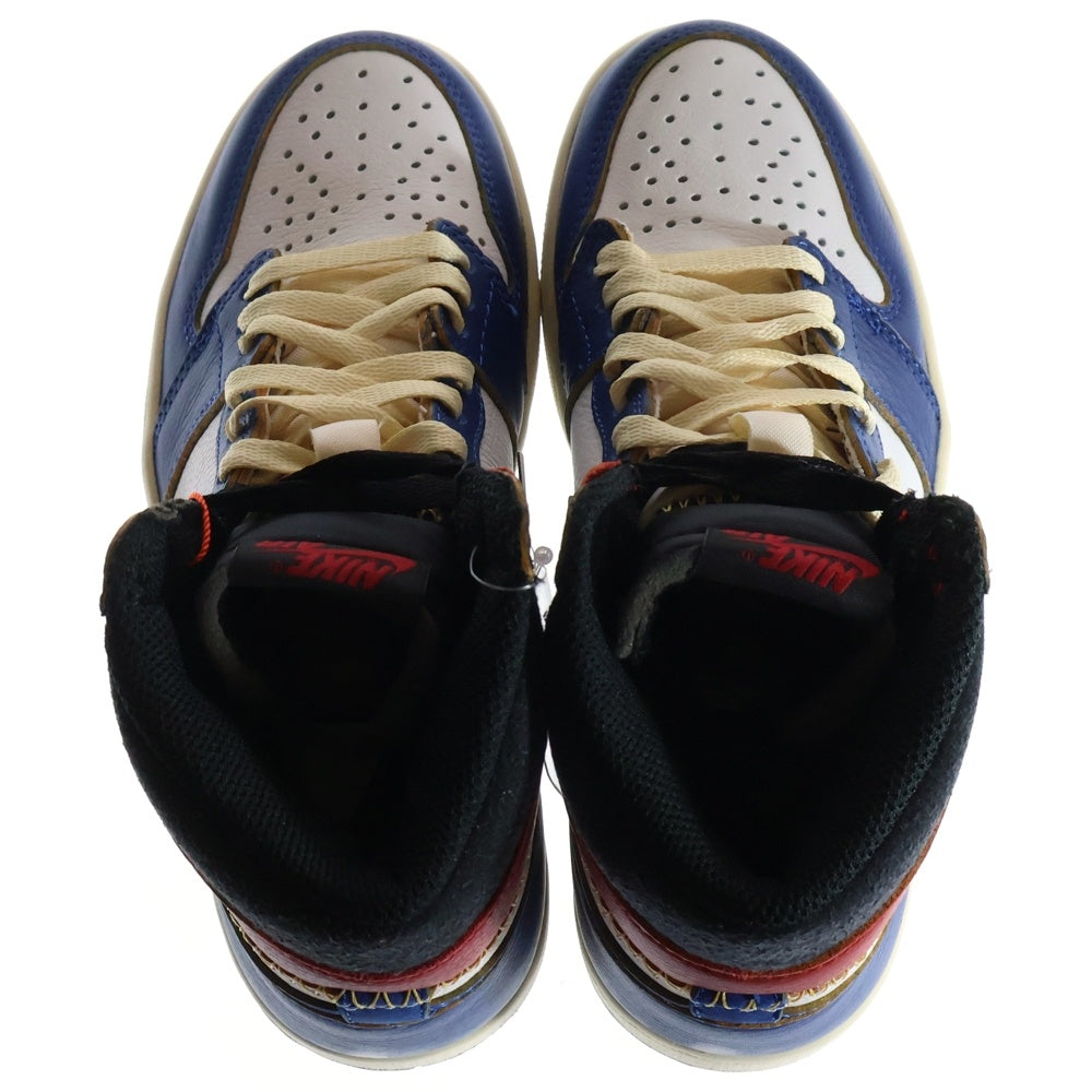 NIKE(ナイキ) ×UNION AIR JORDAN 1 RETRO HI NRG ユニオン エアジョーダン1 レトロ ハイカットスニーカー ホワイト/ブルー/レッド US5.5/24cm BV1300-146