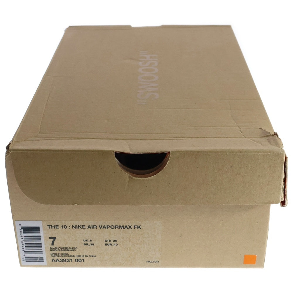 NIKE(ナイキ) ×OFF WHITE THE TEN AIR VAPORMAX FLYKNIT×オフホワイトコラボ エアヴェイパーマックスロースニーカー ブラック US7/25cm AA3831-001
