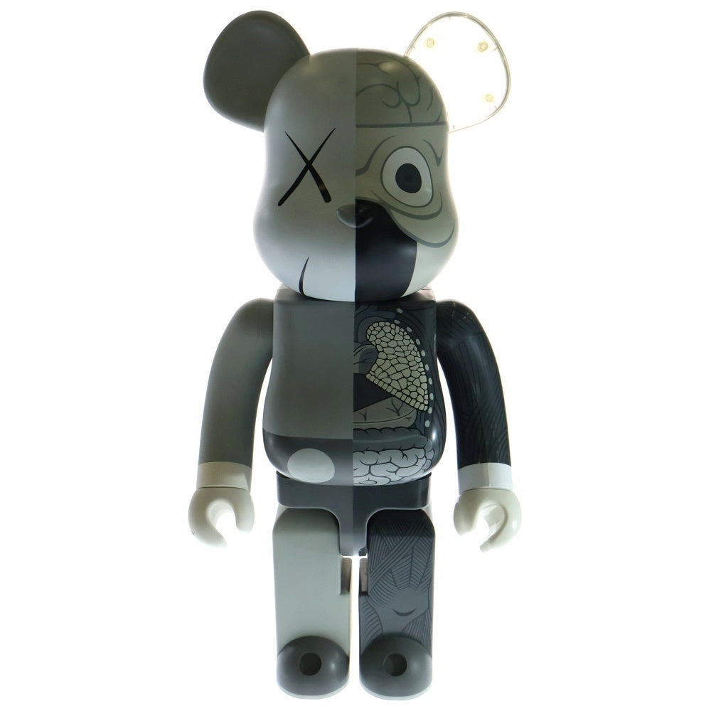MEDICOM TOY(メディコムトイ) BE@RBRICK Original Fake ×KAWS Companion Dissected Grey 1000% カウズ ベアブリック フィギュア 人体模型 グレー