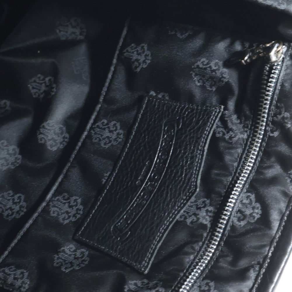 CHROME HEARTS(クロムハーツ) ラージクロスセメタリークロスパッチ付きレザートートバッグ ブラック