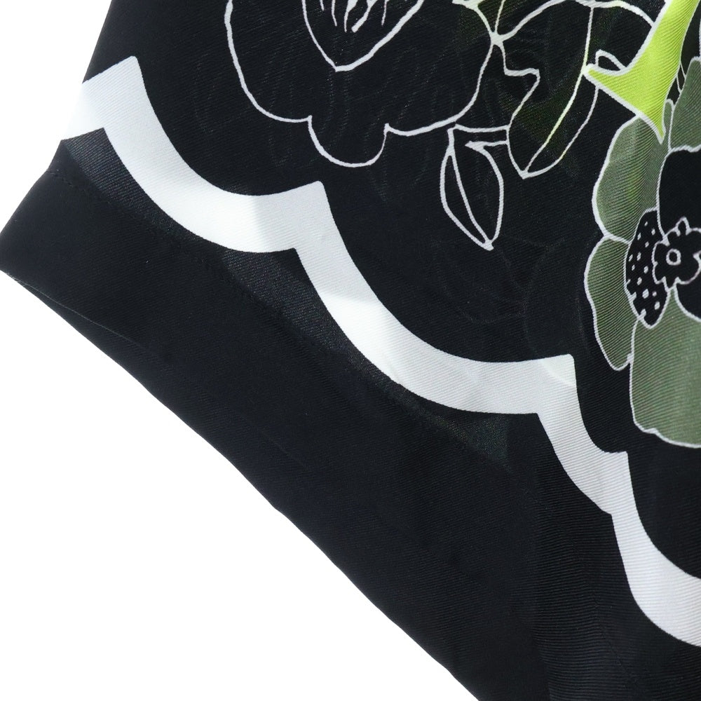 AMIRI(アミリ) FLOWER SILK CAMP SHIRT フラワー 総柄 シルク オープンカラー 半袖シャツ ブラック